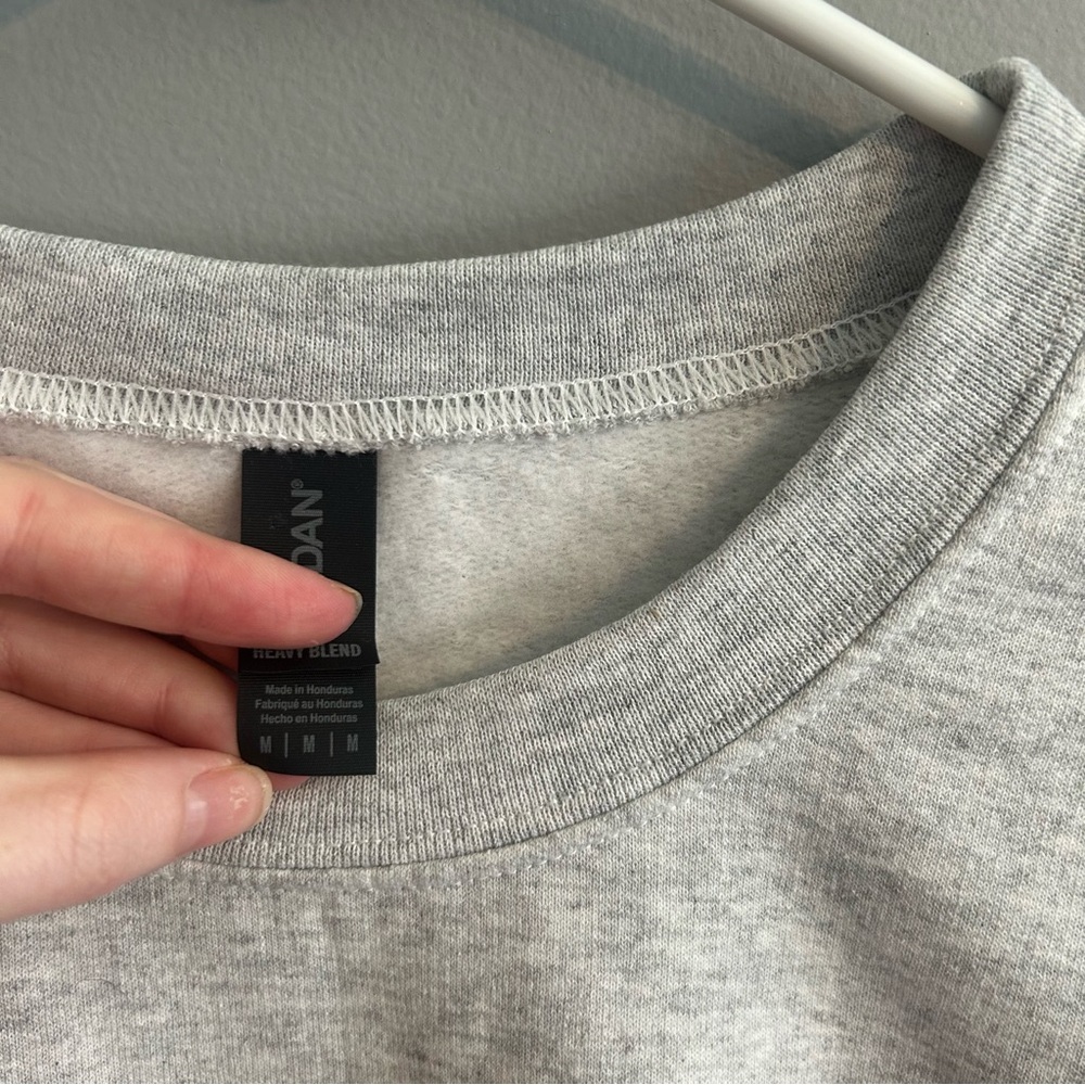 ❤️ I'm not needy, I'm wanty ❤️ Gildan Gray Crewneck Sweatshirt - Picture 3 of 8